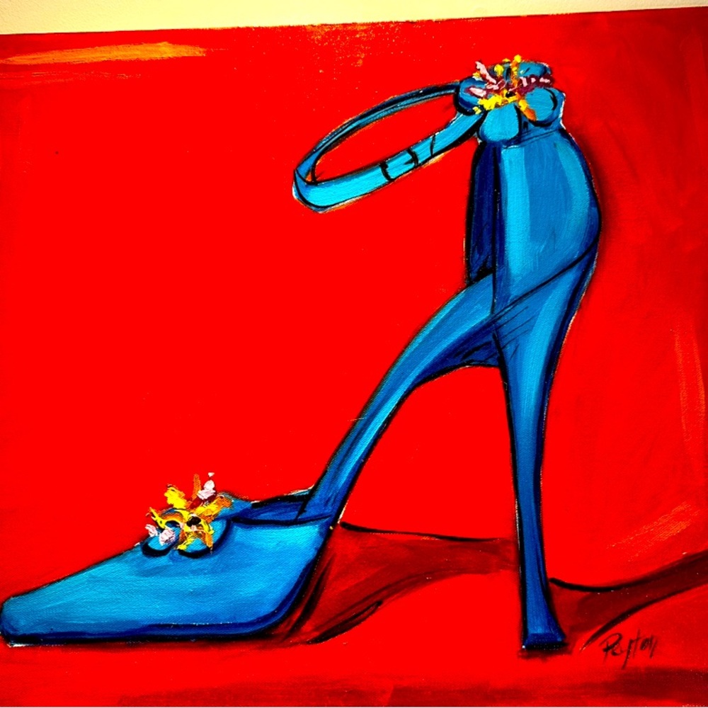 16 x 20 original acrylic shoe painting